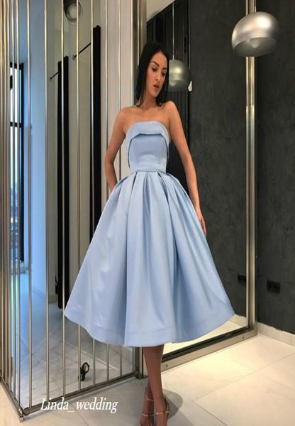 

2019 short strapless homecoming dress a line knee length juniors sweet 15 graduation cocktail party dress plus size custom m6865382, Blue;pink