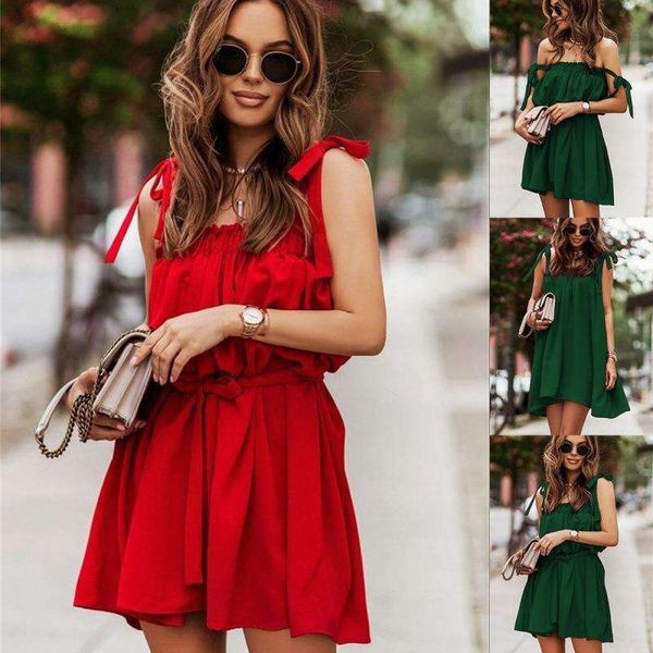 

summer suspender solid color dress with various wearing methods, Black;gray