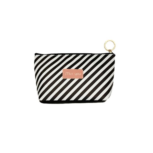 

lady cosmetic bags cases black and white cosmetic bag pu printing large capacity simple storage wash stripe houndstooth square 230704