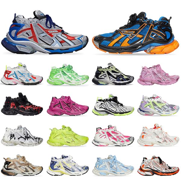 

luxury brand balenciga 2023 track runners women designers men casual shoes paris runners 7 7.0 shoes black white pink graffiti balanciagas s