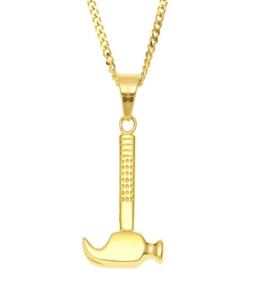 

cool stainless steel necklace 18k yellow gold plated claw hammer pendant necklace for men women super cool hiphop necklace jewelry6954543, Silver
