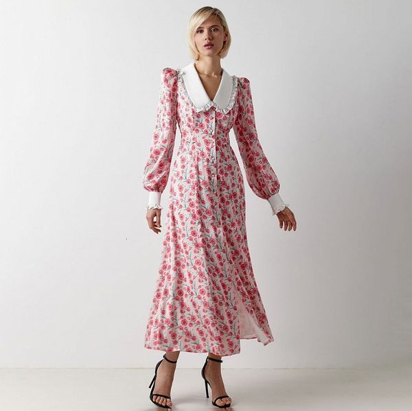 

urban dresses suninbox fashion print office women dresses elegant doll collar long sleeve midi dress casual single breasting female dress 23, White;black