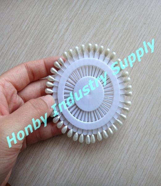 

38mm corsage and bouquet tear drop white pearl pins 24 wheels per pack good for jewelry making1280568, Gray