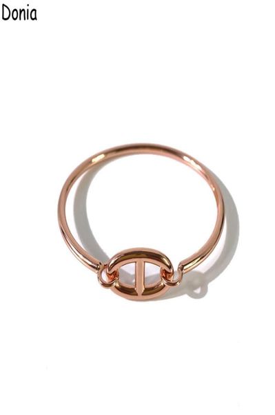 

donia jewelry luxury bangle exaggerated glossy pig nose titanium european fashion designer gift bracelet3572583, Black