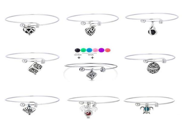 

17 style laverock tree of lifeheartapple pendant charm bracelets diy aromatherapy essential oil diffuser bangle natural black l3344124