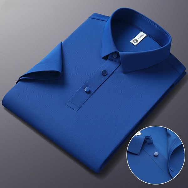 

men's polos summer polo shirt men men short sleeve breathable business casual baseball polo-shirt stretch male t-shirt 230713, White;black