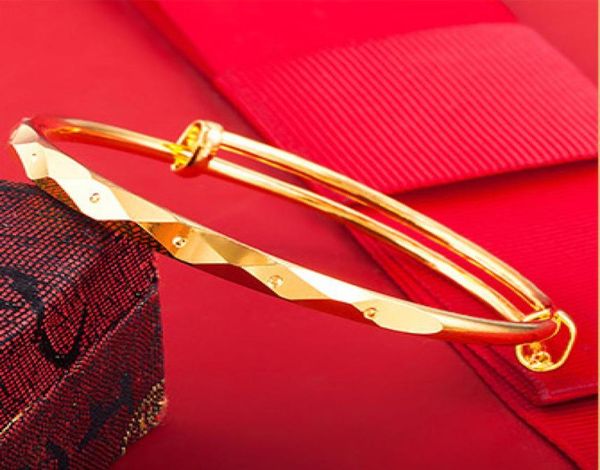 

18k real gold plated high polishing gold color bracelet size 5mm style 712 big star bangle for women jewelry whole5957667, Black