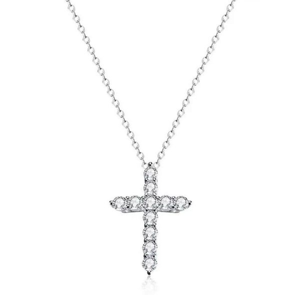 

7a fashion designer womens necklace luxury crystal cross pendant 925 sterling silver aaaaa girl valentines day christmas gift with7588858