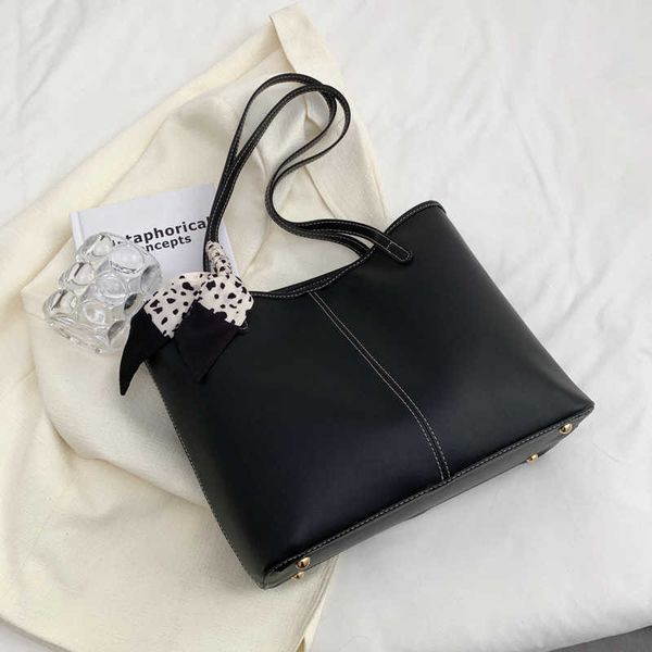 

designer tote large capacity tote bag for women niche fashion versatile commuting shoulder bag high-end feeling ribbon bag for women casual