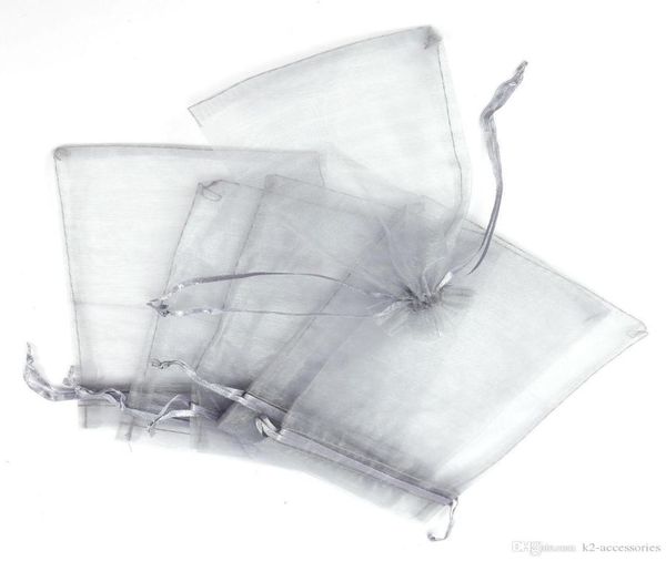 

100pcs silver gray drawstring organza gift packing bags 7x9cm 9x11cm 10x15cm wedding party christmas favor gift8235907, Pink;blue
