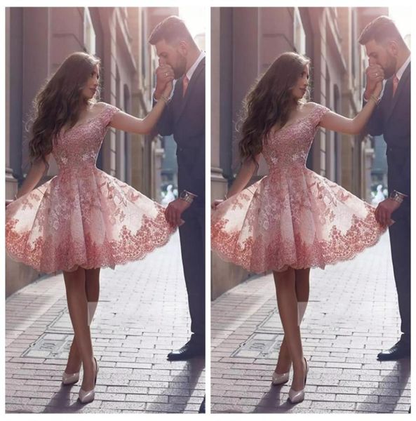 

2019 off shoulder short prom dresses lace appliques plus size knee length cocktail homecoming dress for juniors special party gown1829044, Black