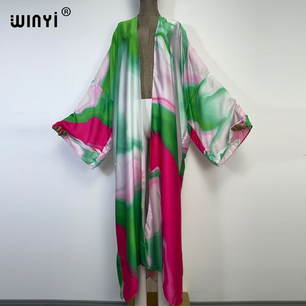 

women's swimwear winyi autumn colorful printing beach wear swim suit elegant africa women boho cardigan holiday long dresssleeve kimono, White;black