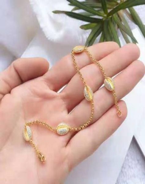 

wholeapm yellow silver toi et moi seashell anklet0123459337639, Golden;silver