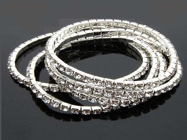 

wedding bride crystal rhinestone bangle jewelry accessoriesstretchy one rows bling crystal rhinestone bracelets fashion bracelet c6064717, Black