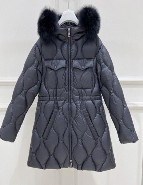 

new 2022 girls winter long down coats baby kids children thick warm real fur hooded coat outer wear chlidren coats black7630786, Blue;gray