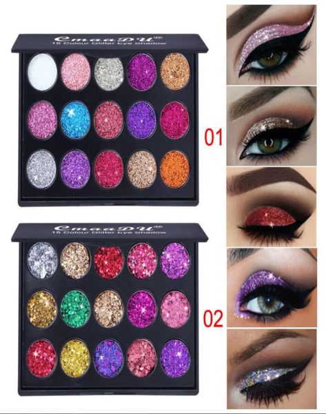 

cmaadu 15 colors glitter eye shadow diamond sequins shiny eyeshadow palette branded shining eyes makeup palettes dhl 1546546