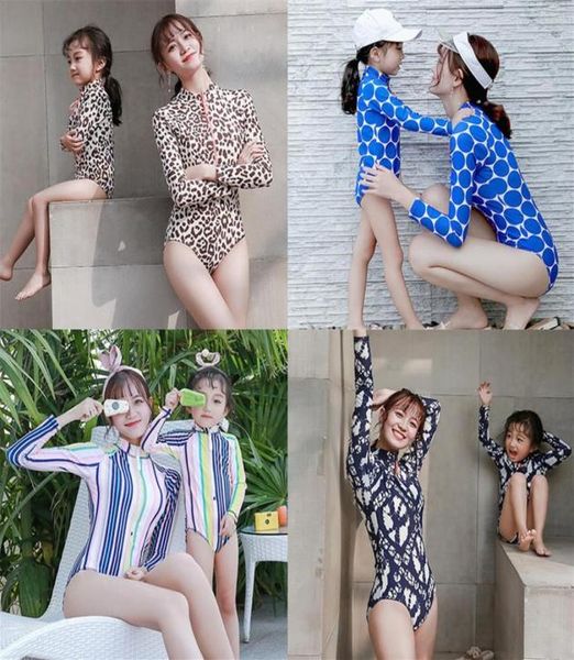 

leopard mother daughter swimsuit family look mommy and me swimwear 2019 family matching outfits mom and daughter bathing suit y2006552820, Blue