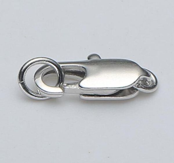 

lobster claw clasps with ring real jewelry part 925 sterling silver clutch for necklace 8mm 10mm 12mm 14mm 10pcslot drop 5668826