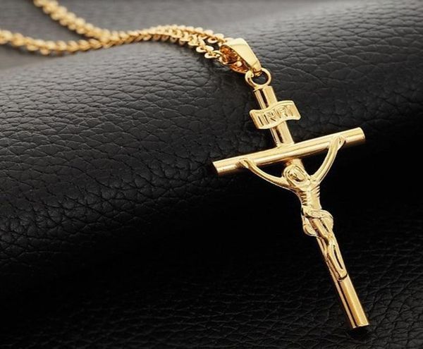 

cross jesus crucifixion pendant necklace for women men 18k gold plated platinum plated fashion jewelry 1608038533442, Silver
