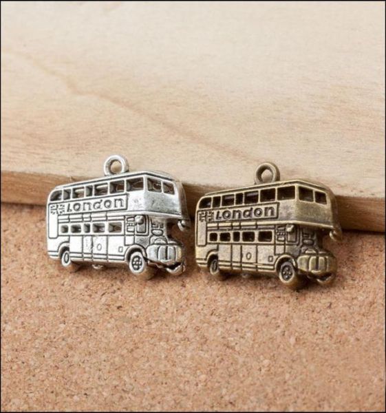 

antique silver antique bronze doubledecker bus shape alloy charms aac10938374306, Bronze;silver