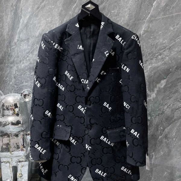 

men's jackets os loose fit blazers designer jacket letter printing single breasted suits coats business men outerwear casual clothing, Black;brown