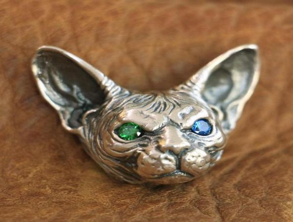 

linsion high details 925 sterling silver sphynx cat pendant mens biker pendant ta113 jp44405467360484