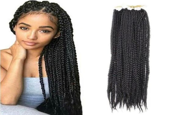 

selling crochet 3s box braids 18 inches jumbo braids kanekalon ombre box crochet braid synthetic box braiding hair extensions8226653, Black