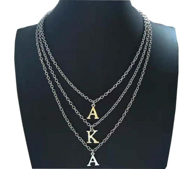 

beyou greek sorority aka letters multilayer chain custom necklace3608303, Silver