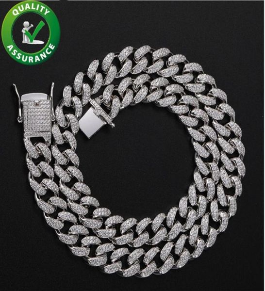 

silver necklace mens diamond cuban link iced out chains rapper luxury designer hip hop necklaces bling men jewlery fashion christm1628284