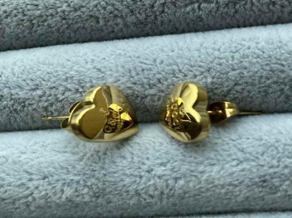 

2021 classic design heart lovers rose gold studs 3 colors women jewelry stainless steel designer earrings whole8171993, Golden;silver