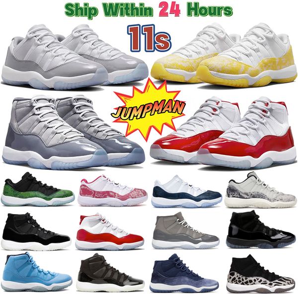 

2023 gamma blue 11 11s men basketball shoes low white cement cool grey cherry midnight navy cap and gown legend concord space jam bred panto