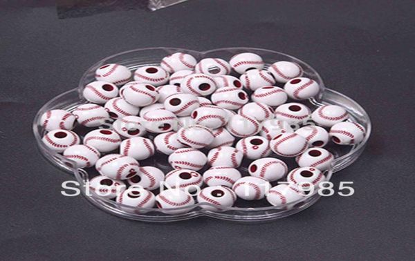 

whole chunky beadspopular acrylic baseball beads 12mm600pcslot for bracelets6640741, Silver