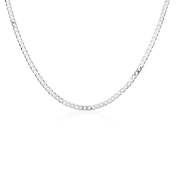 

plated sterling silver necklace 16 18 20 22 24 26 28 30inchs4mm men039s sideways necklace dhsn132 925 silver plate chains j7828162