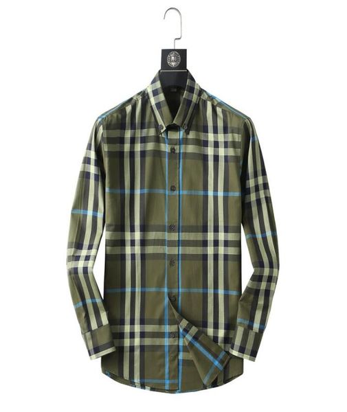 

2022 luxury designer fashion men039s shirts long sleeve mid plaid business casual brand spring slim shirt m3xl4793516, White;black