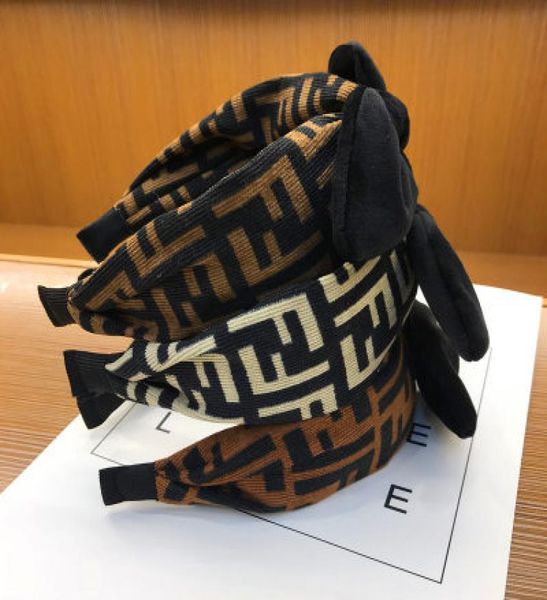 

2020 korean boutique hairband rabbit ears cloth bow headband women girls hair head hoop bands accessories for girl hairbands headw7210303, Black;brown