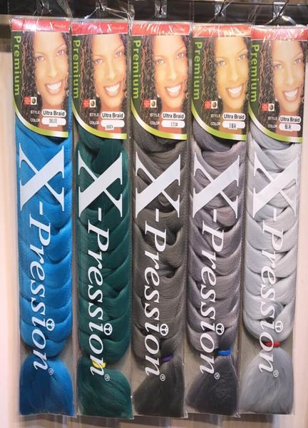 

82inch xpression braiding hair whole synthetic hair weave jumbo braid lultra braids bulk long cheveux crochet hair extension 15884887, Black