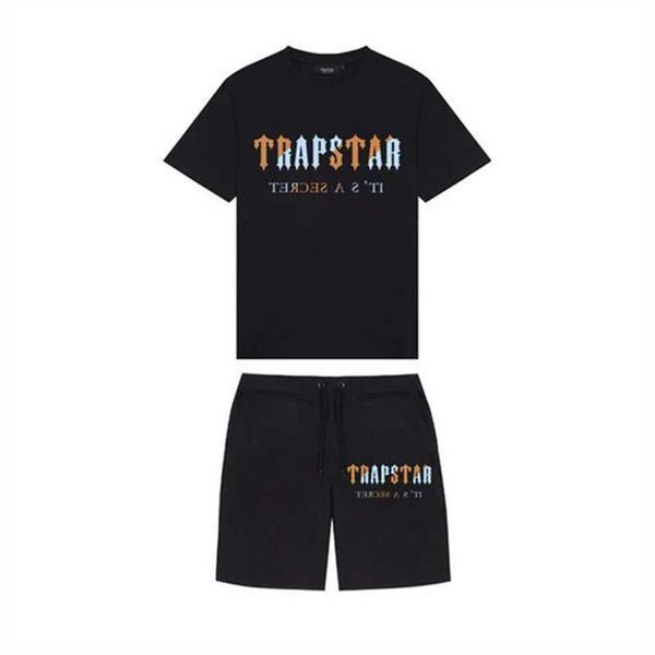 

trapstar summer tracksuits for men designer cotton printed short sleeve t shirt shorts outfits piece sets fashion sports suit rkjb ys0f, Gray