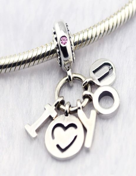 

2018 spring 925 sterling silver jewelry i love you hanging charms original beads fits women jewelry making bracelets5357520, Bronze;silver