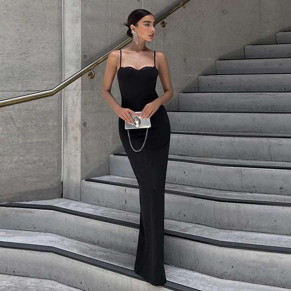 

summer style design slim fit lace waist strap dress for women, Black;gray