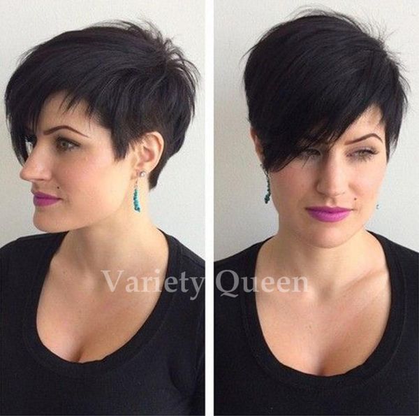 

130 density unprocessed peruvian full lace bob wig lace front wig bob glueless human hair wigs7531835, Black;brown