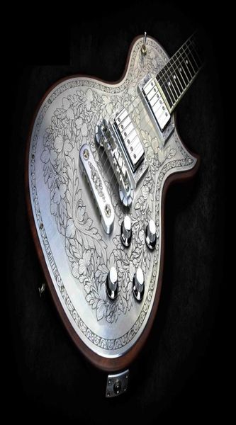 

super rare maitis casimere mfp22 metal front natural electric guitar flower satin finished2427515