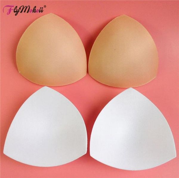 

flymokoii 10 pairslot women intimates accessories triangle sponge bikini swimsuit breast push up padding chest enhancers foam bra9686533, Black;white