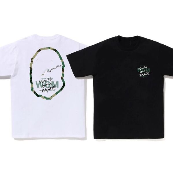 

designer mens t-shirts ape streetwear short sleeve camouflage letter men women tees t-shirts luxury brand lovers t-shirts couples clothing p, White;black
