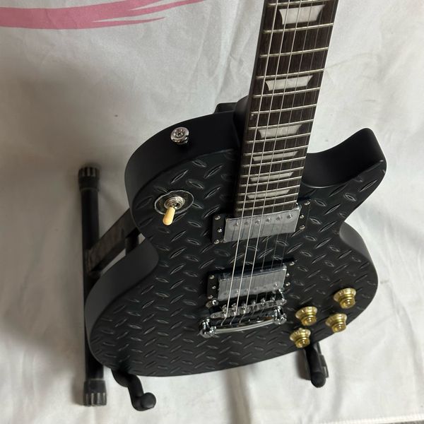 

solid body lp electric guitar black hh pickups gold hardware ebony fretboard