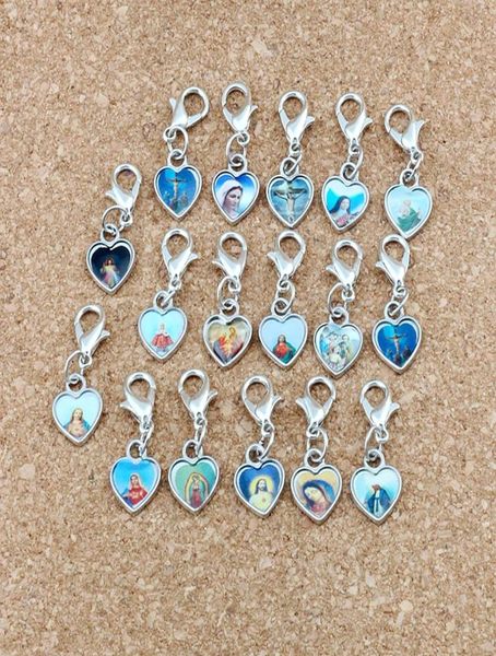 

200pcs jesus christian cross floating lobster clasps charm beads for jewelry making bracelet necklace findings9490691, Bronze;silver