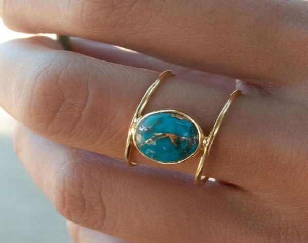 

jewelry kallaite solitaire rings 18k gold plated circles stone rings for women fashion of 9741248, Golden;silver