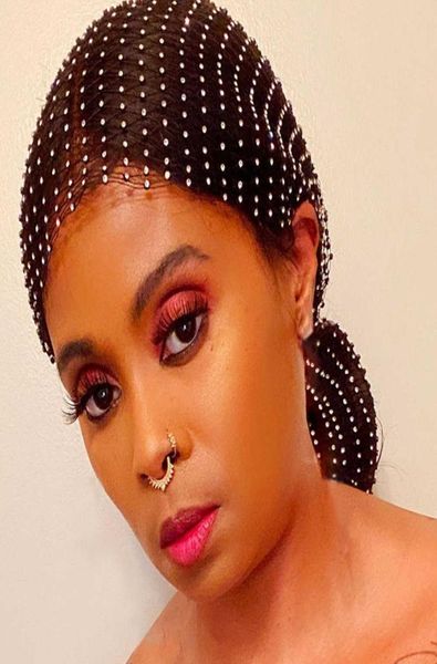 

stonefans bling rhinestone mesh head scarf white bandana luxury designer fashion diy hair accessories for women styling jewelry x03484437, Slivery;golden