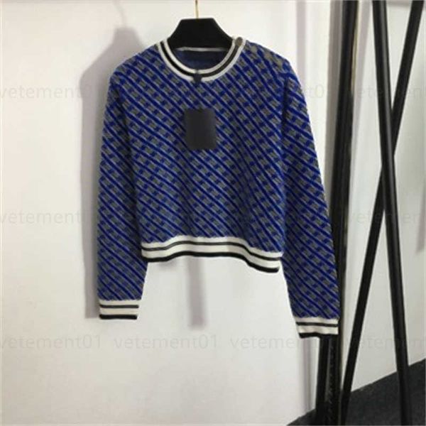 

casual fashion sweater womens designer sweater women shoulder button embellishment clover logo round neck long sleeve pullover knit blue swe, White;black