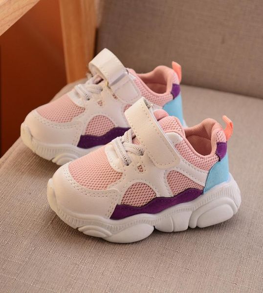 

2019 spring autumn children sport shoes mesh breathable boys girls sneakers stitching color kids fashion running shoes eur 22308329528, Black;red