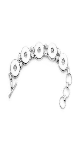 

snap button braceletbangles 5 button rhinestone design snap button alloy charm bangles 18mm3531461, Golden;silver